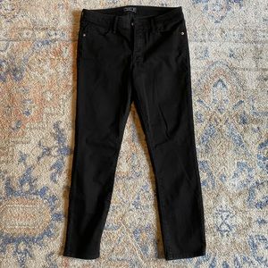 A&F black mid rise super skinny ankle jean